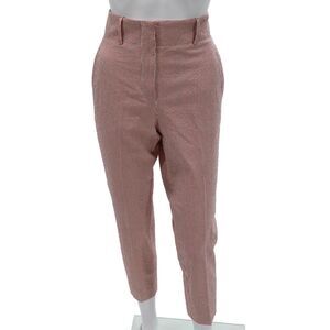 Incotex Women Red Striped Cotton Dress Pants Zip Closure Size 42